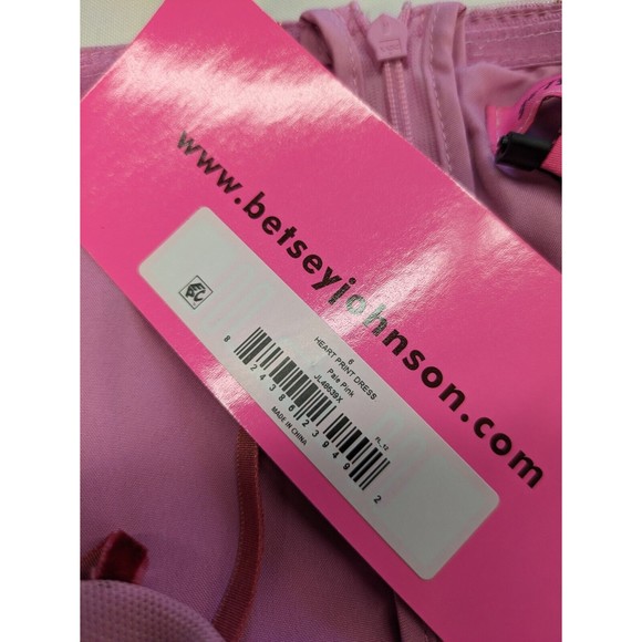 Betsey Johnson Classically Pink Glitter Heart Bustier Tulle Dress Size 6 NWT - Picture 9 of 13